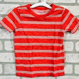 Carter's Boys Short Sleeve Orange w/ White Striped Tee Size 3T